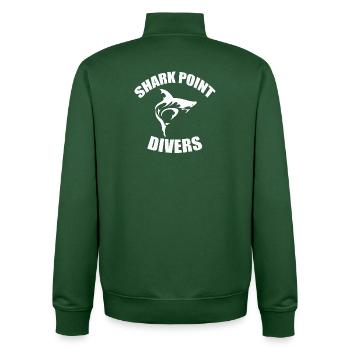SHARK POINT DIVERS - Unisex Organic Zip Sweatshirt von Stanley/Stella - Flaschengrün - Hinten - AI Model Male 185 dark (185cm)