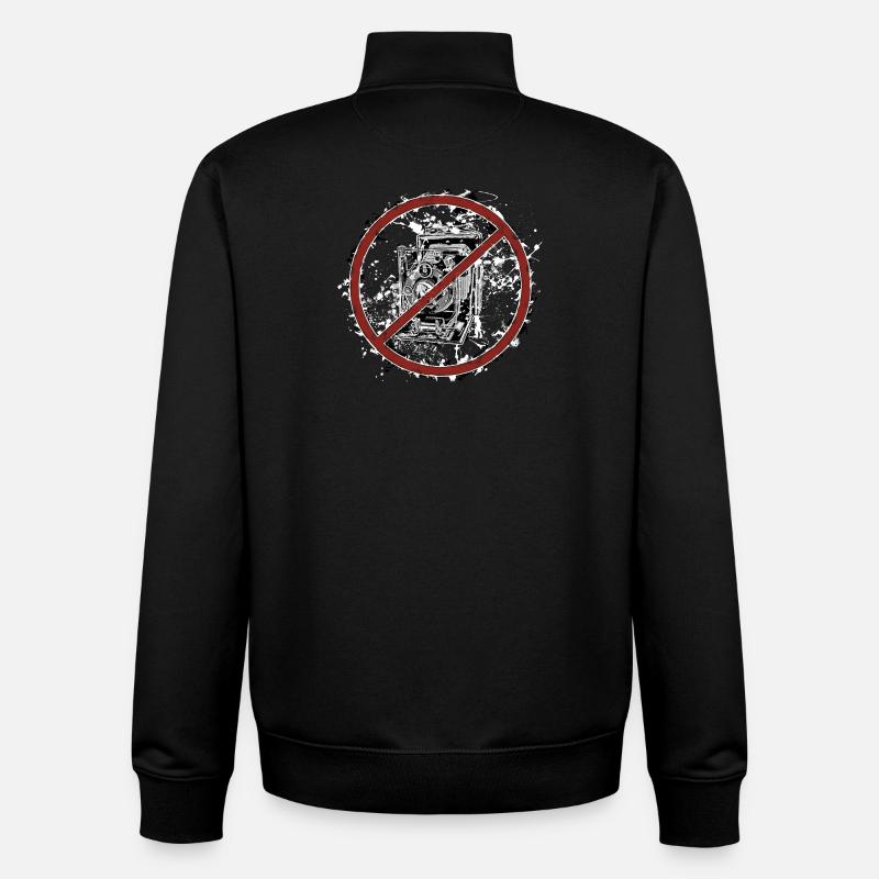 Please do not take photos - Unisex Organic Zip Sweatshirt by Stanley/Stella - black