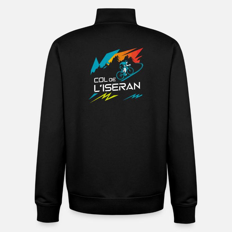 Col de l’Iseran Cycling Art - Unisex Organic Zip Sweatshirt by Stanley/Stella - black