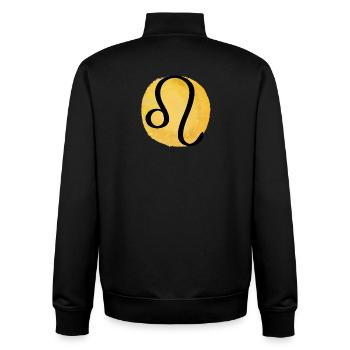Signe du zodiaque Lion - Sweat zippé unisexe en coton bio Stanley/Stella - noir - Dos - AI Model Male 185 light (185cm)