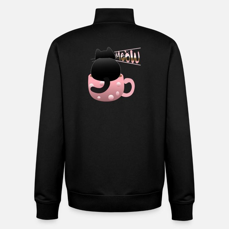 süße schwarze Katze miaut - Unisex Organic Zip Sweatshirt von Stanley/Stella - Schwarz