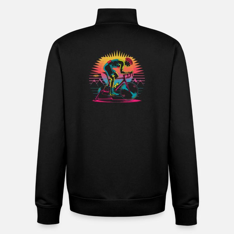 Retro Cyclist Turbo Trainer - Unisex Organic Zip Sweatshirt von Stanley/Stella - Schwarz