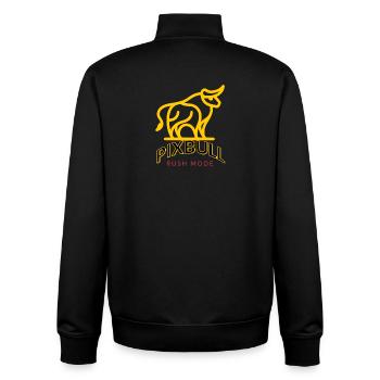 PIXBULL - Gaming & Streetwear Bull - Unisex Organic Zip Sweatshirt by Stanley/Stella - black - Back - AI Model Male 185 light (185cm)
