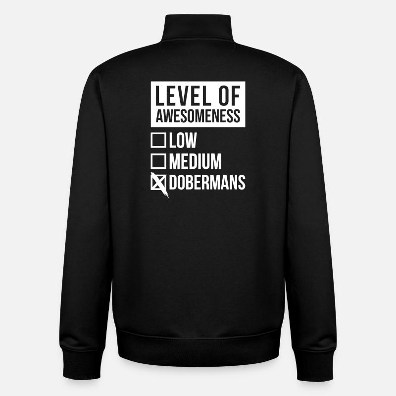 Doberman - Sweat zippé unisexe en coton bio Stanley/Stella - noir