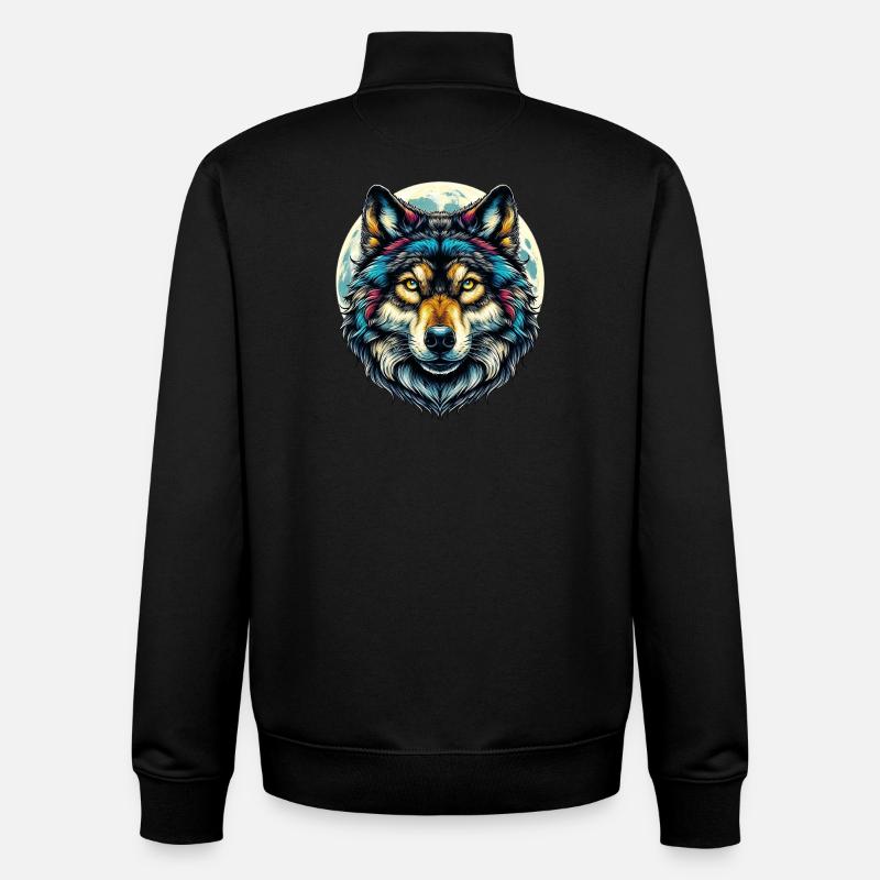 Wolf - Unisex Organic Zip Sweatshirt von Stanley/Stella - Schwarz