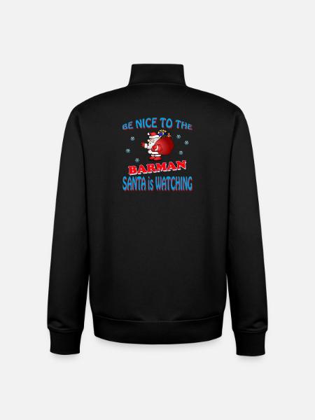 SANTA BARMAN - Unisex Organic Zip Sweatshirt by Stanley/Stella - black