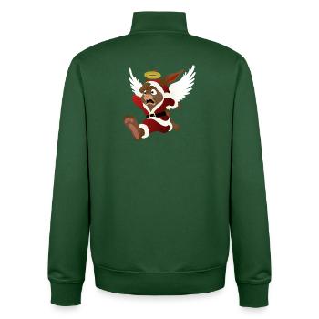 L’aide du Père Noël - le lapin de Pâques - Sweat zippé unisexe en coton bio Stanley/Stella - vert bouteille - Dos - AI Model Male 185 dark (185cm)