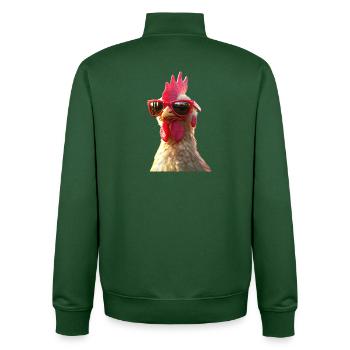Poulet Poulet Poule Ferme Fermier Poulets mignons - Sweat zippé unisexe en coton bio Stanley/Stella - vert bouteille - Dos - AI Model Male 185 dark (185cm)