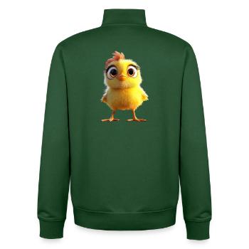 Poulet Poulet Poule Ferme Fermier Poulets mignons - Sweat zippé unisexe en coton bio Stanley/Stella - vert bouteille - Dos - AI Model Male 185 dark (185cm)