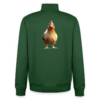 Poulet Poulet Poule Ferme Fermier Poulets mignons - Sweat zippé unisexe en coton bio Stanley/Stella - vert bouteille - Dos - AI Model Male 185 dark (185cm)