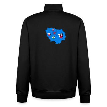 Région île de france - Sweat zippé unisexe en coton bio Stanley/Stella - noir - Dos - AI Model Male 185 light (185cm)