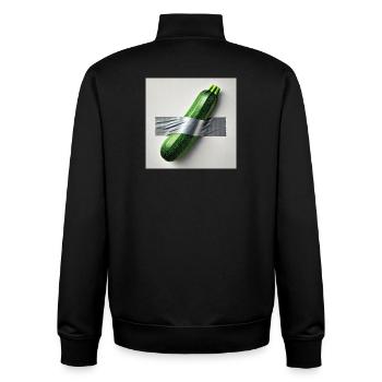 Zucchini framed by ribbon - Unisex Organic Zip Sweatshirt by Stanley/Stella - black - Back - AI Model Male 185 light (185cm)
