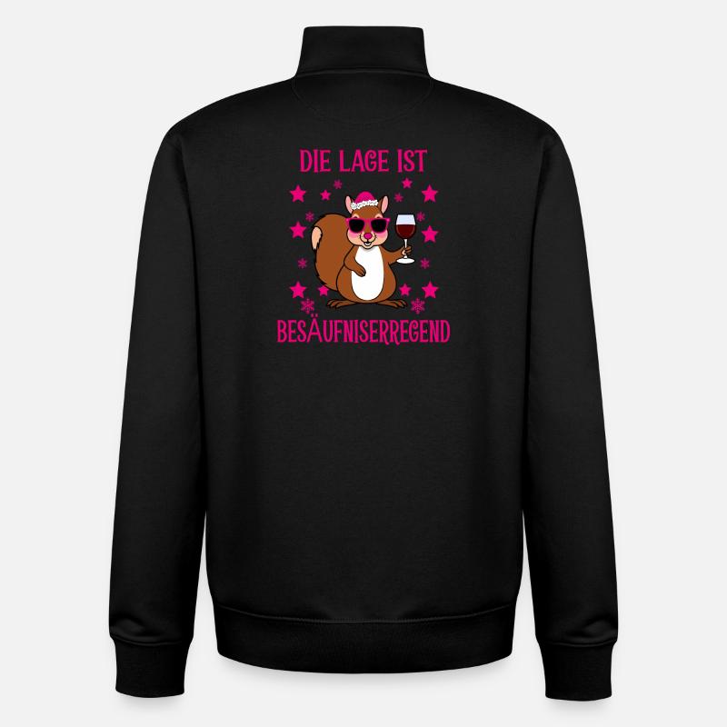 Drôle d’écureuil - Sweat zippé unisexe en coton bio Stanley/Stella - noir