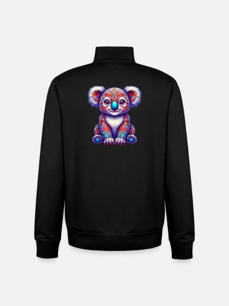 Koala - Sweat zippé unisexe en coton bio Stanley/Stella - noir