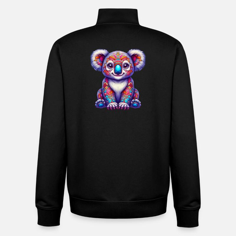 Koala - Sweat zippé unisexe en coton bio Stanley/Stella - noir