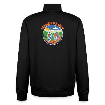 Wanderlust - Profitez de la randonnée, de la nature et de l’aventure - Sweat zippé unisexe en coton bio Stanley/Stella - noir - Dos - AI Model Male 185 light (185cm)