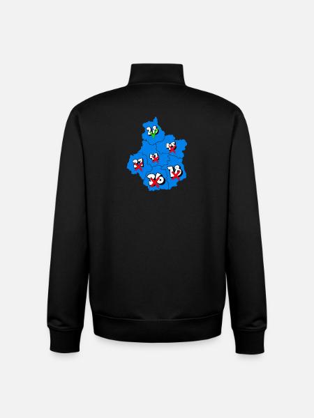 Région centre - Sweat zippé unisexe en coton bio Stanley/Stella - noir