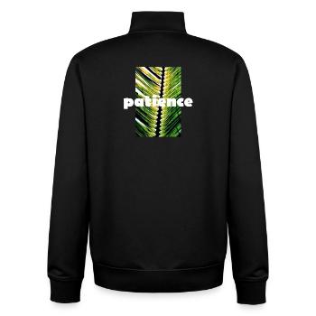 patience - Unisex Organic Zip Sweatshirt by Stanley/Stella - black - Back - AI Model Male 185 light (185cm)