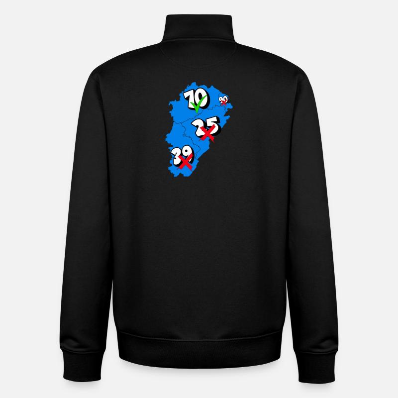 Région franche comté - Sweat zippé unisexe en coton bio Stanley/Stella - noir