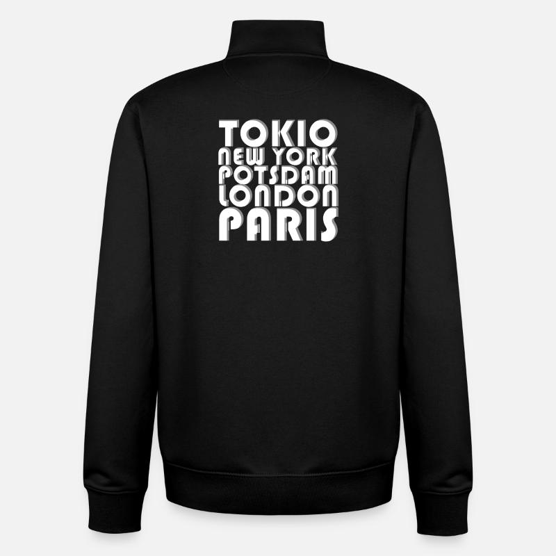 METROPOLIS POTSDAM - Sweat zippé unisexe en coton bio Stanley/Stella - noir