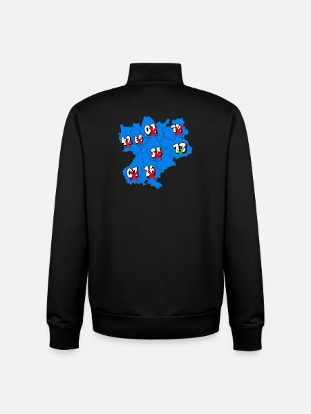 Région Rhône-Alpes - Sweat zippé unisexe en coton bio Stanley/Stella - noir