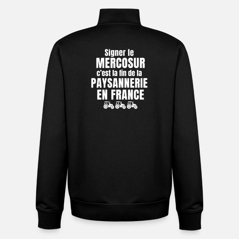 peasant, agriculture, farmer, farmer - Unisex Organic Zip Sweatshirt by Stanley/Stella - black