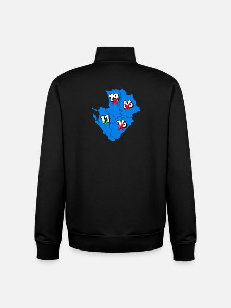 Région Poitou-Charentes - Sweat zippé unisexe en coton bio Stanley/Stella - noir