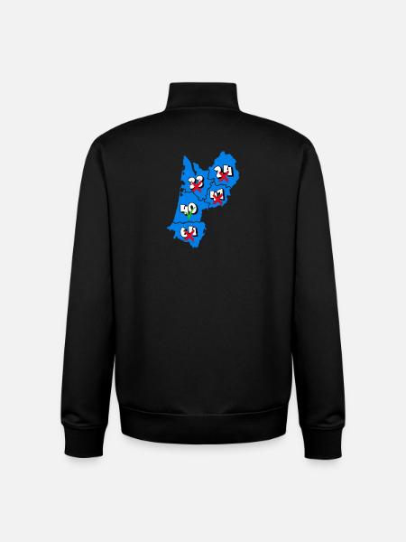 Aquitaine Region - Unisex Organic Zip Sweatshirt by Stanley/Stella - black