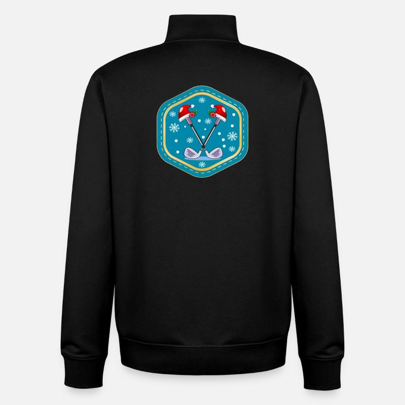 WEIHNACHTSFEIER GOLFPLÄTZE GOLFSPIELEN - Unisex Organic Zip Sweatshirt von Stanley/Stella - Schwarz