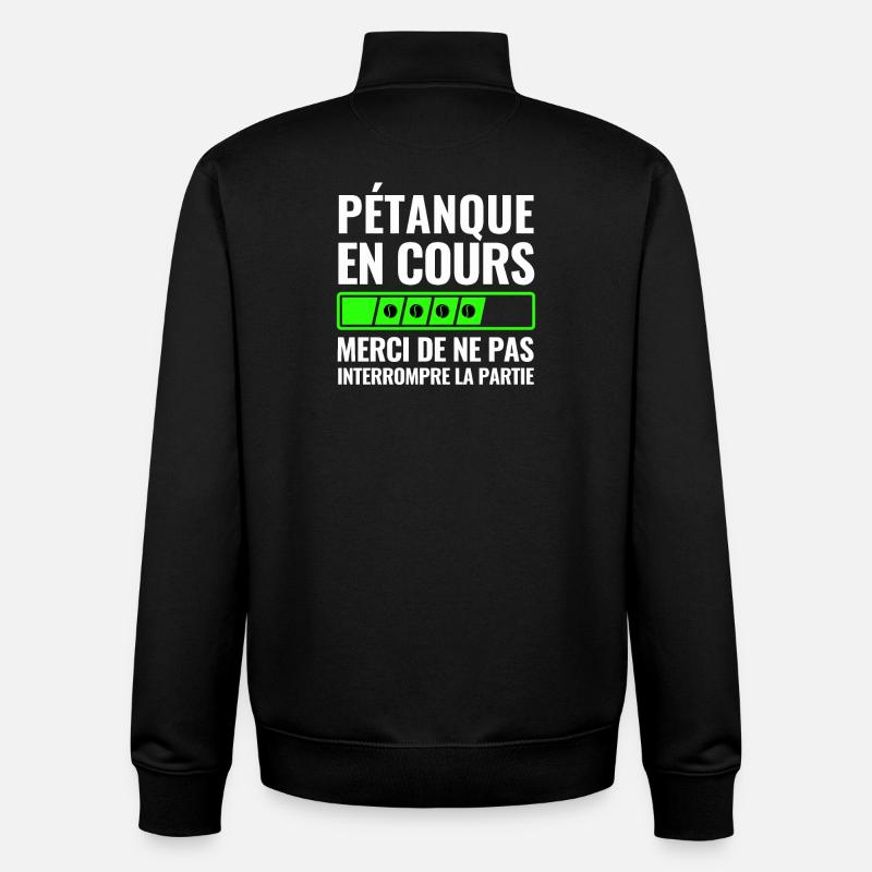 Pétanque In Arbeit - Unisex Organic Zip Sweatshirt von Stanley/Stella - Schwarz
