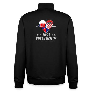 Slowakei und Kroatien 100% Freundschaft - Unisex Organic Zip Sweatshirt von Stanley/Stella - Schwarz - Hinten - AI Model Male 185 light (185cm)