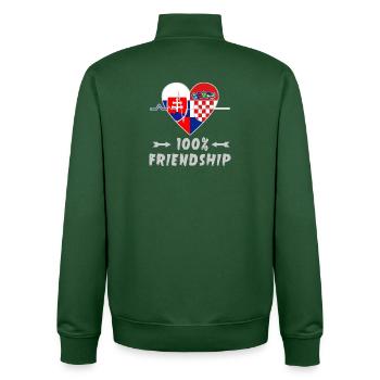 Slowakei und Kroatien 100% Freundschaft - Unisex Organic Zip Sweatshirt von Stanley/Stella - Flaschengrün - Hinten - AI Model Male 185 dark (185cm)