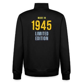 Fabriqué en 1945, édition limitée - Sweat zippé unisexe en coton bio Stanley/Stella - noir - Dos - AI Model Male 185 light (185cm)