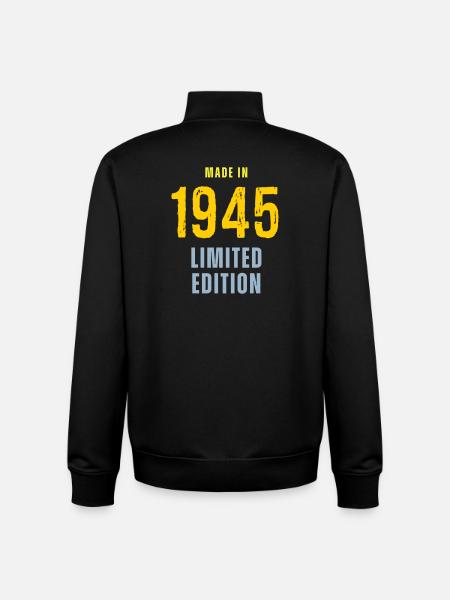 Fabriqué en 1945, édition limitée - Sweat zippé unisexe en coton bio Stanley/Stella - noir