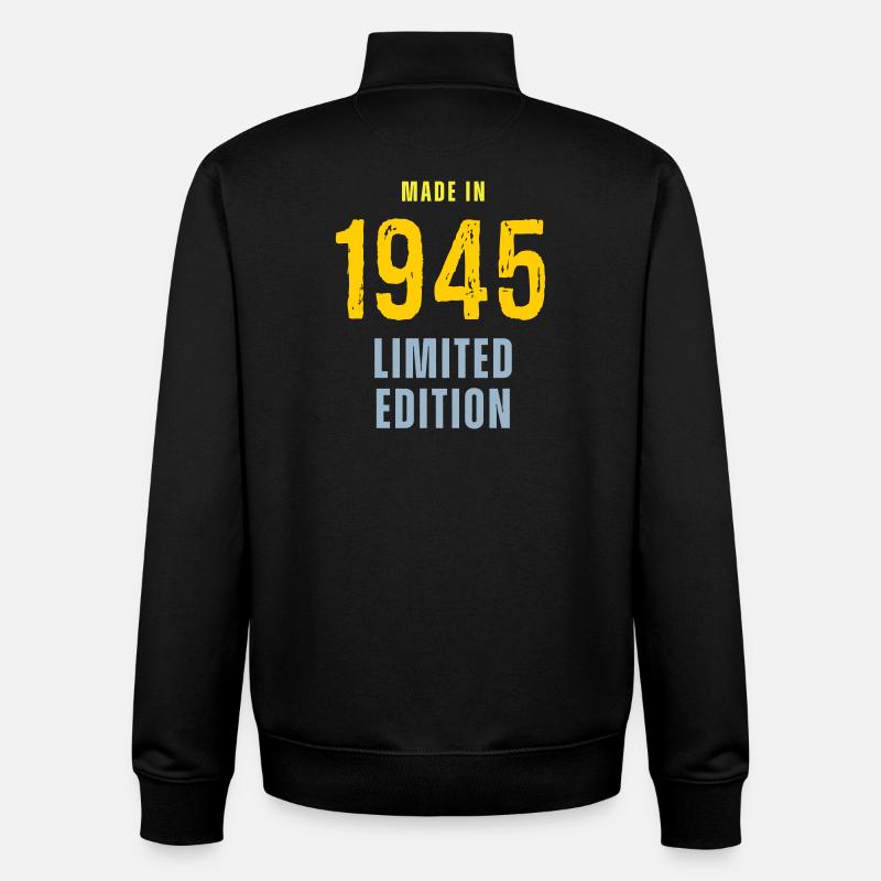 Fabriqué en 1945, édition limitée - Sweat zippé unisexe en coton bio Stanley/Stella - noir