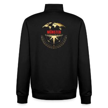 Koordinaten Münster - Unisex Organic Zip Sweatshirt von Stanley/Stella - Schwarz - Hinten - AI Model Male 185 light (185cm)