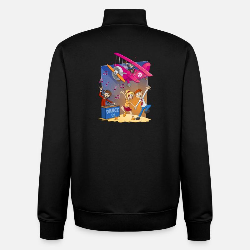 Danse, danse, danse, image joyeuse - Sweat zippé unisexe en coton bio Stanley/Stella - noir