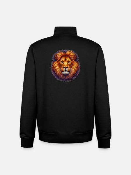 Lion - Sweat zippé unisexe en coton bio Stanley/Stella - noir