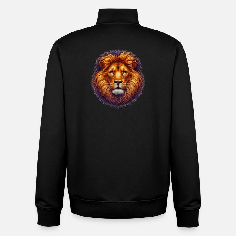 Lion - Sweat zippé unisexe en coton bio Stanley/Stella - noir