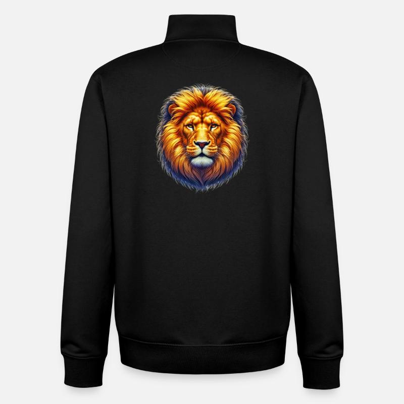 Lion - Sweat zippé unisexe en coton bio Stanley/Stella - noir
