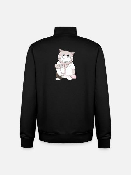 Cat Doctor - Unisex Organic Zip Sweatshirt by Stanley/Stella - black