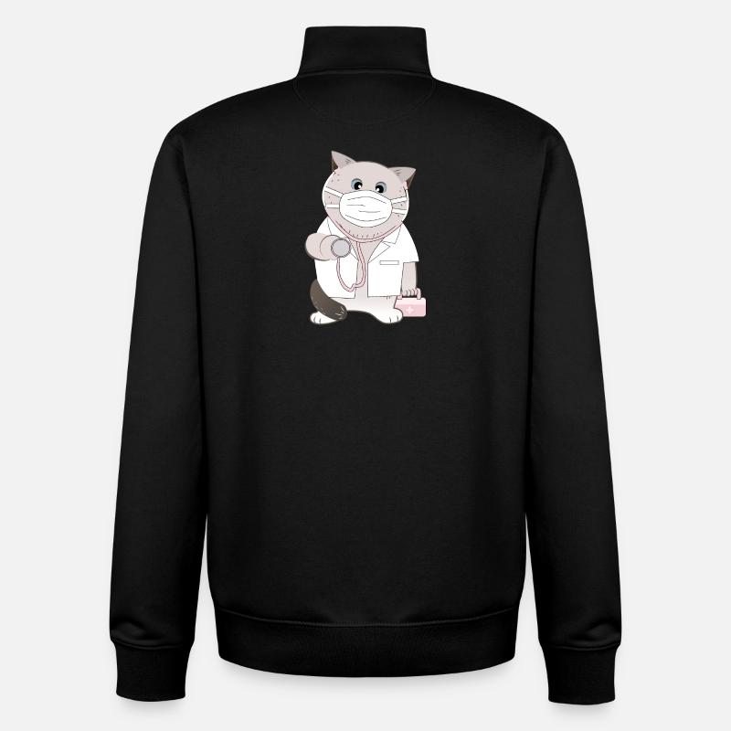Katzendoktor - Unisex Organic Zip Sweatshirt von Stanley/Stella - Schwarz