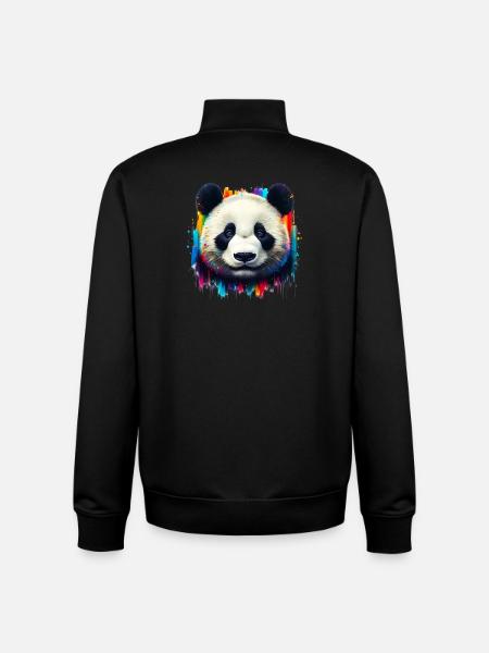 Panda - Unisex Organic Zip Sweatshirt by Stanley/Stella - black
