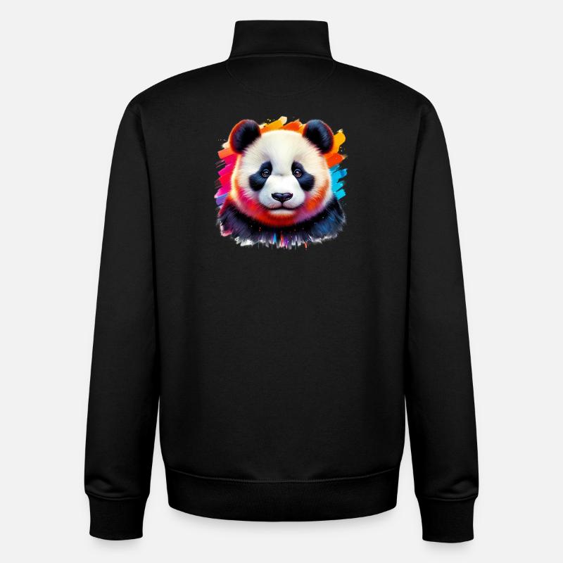 Panda - Unisex Organic Zip Sweatshirt by Stanley/Stella - black