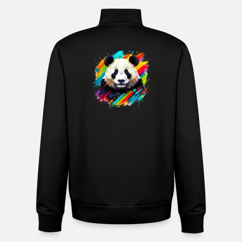 Panda - Unisex Organic Zip Sweatshirt by Stanley/Stella - black