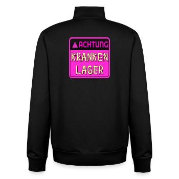 GUTE BESSERUNG KRANKENLAGER - Unisex Organic Zip Sweatshirt von Stanley/Stella - Schwarz - Hinten - AI Model Male 185 light (185cm)