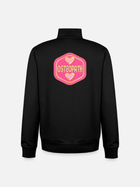 HEART OSTEOPATH - Unisex Organic Zip Sweatshirt by Stanley/Stella - black