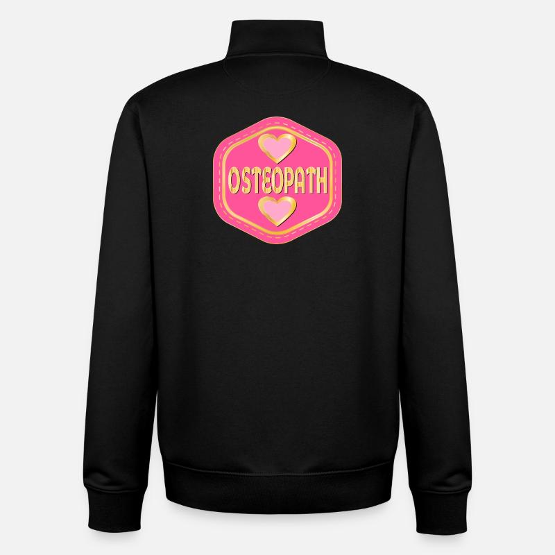 HEART OSTEOPATH - Unisex Organic Zip Sweatshirt by Stanley/Stella - black