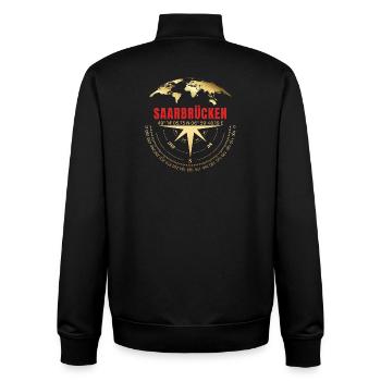 Koordinaten Saarbrücken - Unisex Organic Zip Sweatshirt von Stanley/Stella - Schwarz - Hinten - AI Model Male 185 light (185cm)