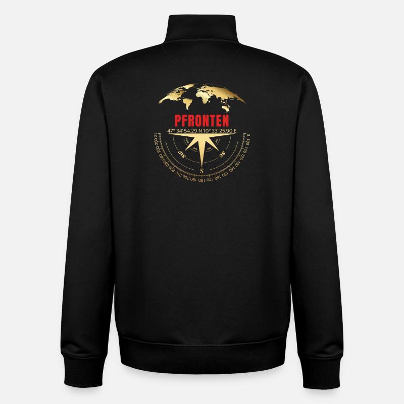 Koordinaten Pfronten - Unisex Organic Zip Sweatshirt von Stanley/Stella - Schwarz